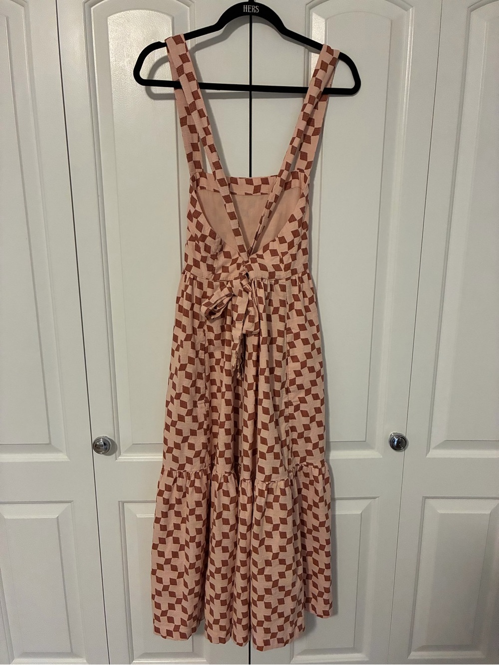 Madewell Cicely Sleeveless Tiered Midi Dress in Geo Checkerboard Size 12 - Picture 6 of 10